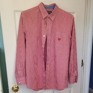 Chaps Red Gingham Button Down Shirt